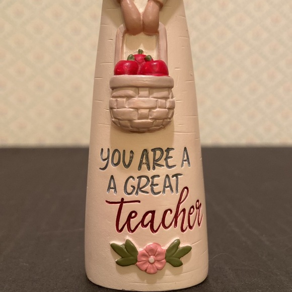 You Are A Great Teacher Figurine B. Lloyd 2020 Angel w/ basket of Apples 🍎 😇 - Picture 4 of 8
